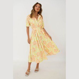 VRG GRL - Button Down Floral Midi Dress - Size 6 / Medium - NWT!